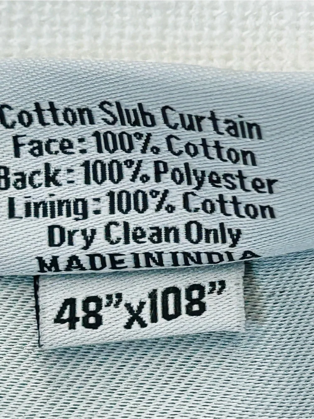 QUINCE Set Of 2 48x108 Cotton Slub Room Darkening Curtains White 0213